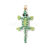 Glass Crocodile Pendants PALLOY-MZ00992-3