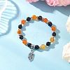 Leaf Alloy Charm Bracelets BJEW-JB12467-02-1