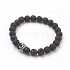 Natural Lava Rock Beads Stretch Bracelets Sets BJEW-JB03879-4