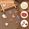 15Pcs 15 Styles Alloy Enamel Pendants ENAM-YW0004-38-3