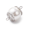 White Round Shell Pearl Links Connector Charms PALLOY-JF04383-4