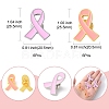 12Pcs 2 Styles Breast Cancer Awareness Pink Ribbon Enamel Pin JEWB-FS0001-08-4