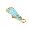 2Pcs Electroplated Natural Quartz Crystal Dyed Copper Wire Wrapped Pendants PALLOY-JF03166-01-5