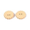 Spray Painted Natural Wood Buttons WOOD-T032-34A-2