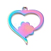 PVD Vacuum Plating 304 Stainless Steel Pendant Cabochon Settings For Enamel STAS-F249-46M-2