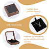 Wood Necklace Storage Boxes with Visible Window and Magnetic Lid CON-WH0107-106-4