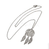 201 Stainless Steel Pendnat Necklace with Cable Chains NJEW-E102-01P-01-2