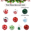 40Pcs 10 Styles Painted Natural Wood European Beads WOOD-YW0001-24-2