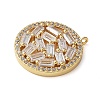 Brass Micro Pave Cubic Zirconia Pendants KK-C086-01G-2