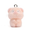 Flocky Opaque Pig Resin Pendants RESI-S026-01P-C-1