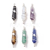 Mixed Gemstone Pointed Connector Charms PALLOY-JF03364-1