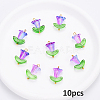 10Pcs Glass Pendants PALLOY-YW00040-01-1