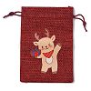 Christmas Theme Jute Cloth Storage Bags ABAG-F010-01A-01-1