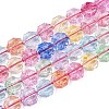 Transparent Crackle Glass Beads Strands GLAA-Q108-03A-M-1