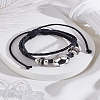 1Pc Sport Theme Cowhide Multi-strabd Bracelets BJEW-LP0003-50E-3