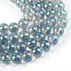 Electroplate Glass Beads Strands EGLA-Q062-8mm-A01-1