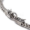 Non-Tarnish 304 Stainless Steel Wheat Chains Necklace with Dragon Clasps for Men Women NJEW-E155-05P-4