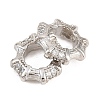 Octagon Brass Micro Pave Clear Cubic Zirconia European Beads KK-B186-15P-2