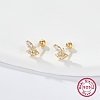 925 Sterling Silver Micro Pave Cubic Zirconia Stud Earrings for Women EJEW-F317-05G-2