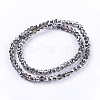 Half Plated Faceted Rondelle Electroplate Glass Beads Strands X-EGLA-D020-6x4mm-21-2