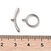 Non-Tarnish 304 Stainless Steel Ring Toggle Clasps STAS-A092-09F-P-3