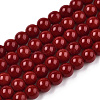 Opaque Solid Color Glass Beads Strands GLAA-T032-P4mm-05-1