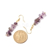 Natural Amethyst Chip Beaded Dangle Earrings EJEW-JE04788-05-4