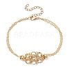 Brass Macrame Pouch Braided Gemstone Holder Bracelet Making BJEW-JB09645-01-1