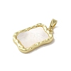 Brass Pave Shell Pendants KK-I708-13D-G-2