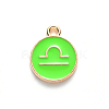 Alloy Enamel Pendants X-ENAM-S124-01A-06K-2