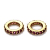 Brass Micro Pave Cubic Zirconia Rondelle European Beads KK-B028-18G-A-2