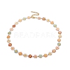 Enamel Daisy Link Chain Necklace NJEW-P220-01G-03-1