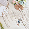 Cotton Knitting Tassel with Wood Beads Keychains KEYC-WH0018-78-5