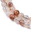 Natural Black Gold Rutilated Quartz Beads Strands G-P596-6mm-02-4