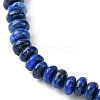 Natural Lapis Lazuli Flat Round Beaded Stretch Bracelets for Women BJEW-JB09717-05-3