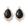 Natural Obsidian Connector Charms G-G012-05G-11-2