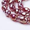 Electroplate Glass Beads Strands EGLA-D015-15x10mm-28-2