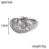304 Stainless Steel Micro Pave Cubic Zirconia Finger Rings STAS-OY011-86P-2