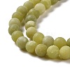 Round Frosted Natural TaiWan Jade Bead Strands G-M248-6mm-02-3