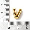 Brass Micro Pave Clear Cubic Zirconia Charms ZIRC-C009-01G-V-3