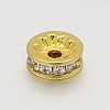 CZ Brass Micro Pave Grade AAA Cubic Zirconia Bead Spacers KK-O062-01G-NR-1