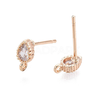 Brass Stud Earring Findings X-KK-Q750-032G-1