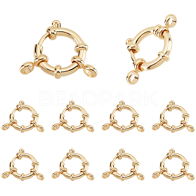 10Pcs 304 Stainless Steel Spring Ring Clasps STAS-PH0005-15-1
