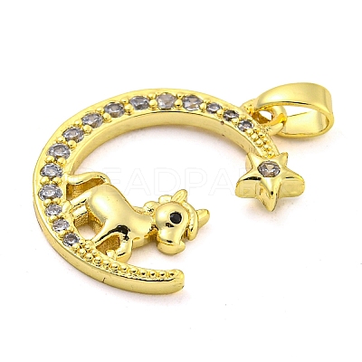 Brass Micro Pave Clear Cubic Zirconia Pendants FIND-Z044-03H-1