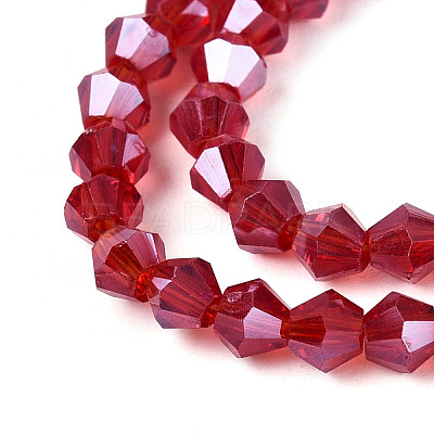 Transparent Electroplate Glass Beads Strands GLAA-F029-3mm-C30-1