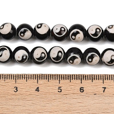 Tibetan Style dZi Beads Strands G-G328-A10-8mm-1