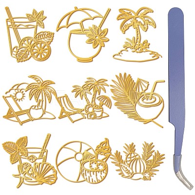 Nickel Metal Waterproof Self-Adhesive Picture Stickers DIY-WH20016-058-1