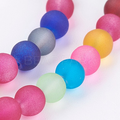 Frosted Glass Beads Strands FGLA-MSMC001-03-1