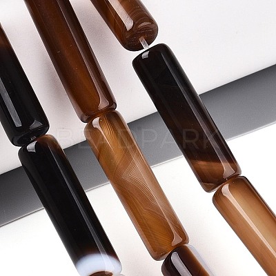 Dyed Natural Banded Agate Beads Strands G-T144-30A-03-1