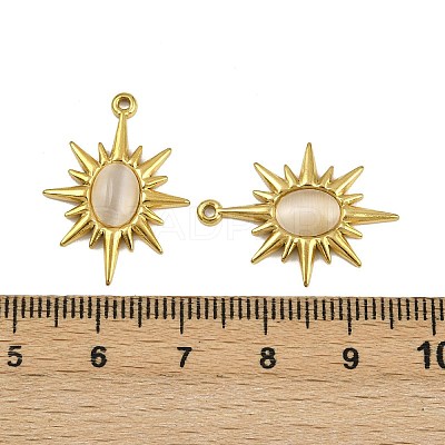304 Stainless Steel Cat Eye Pendants STAS-L302-11G-1